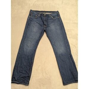 Levis 501 Jeans Mens 40x32 Blue Medium Wash Straight Leg Button Fly Denim